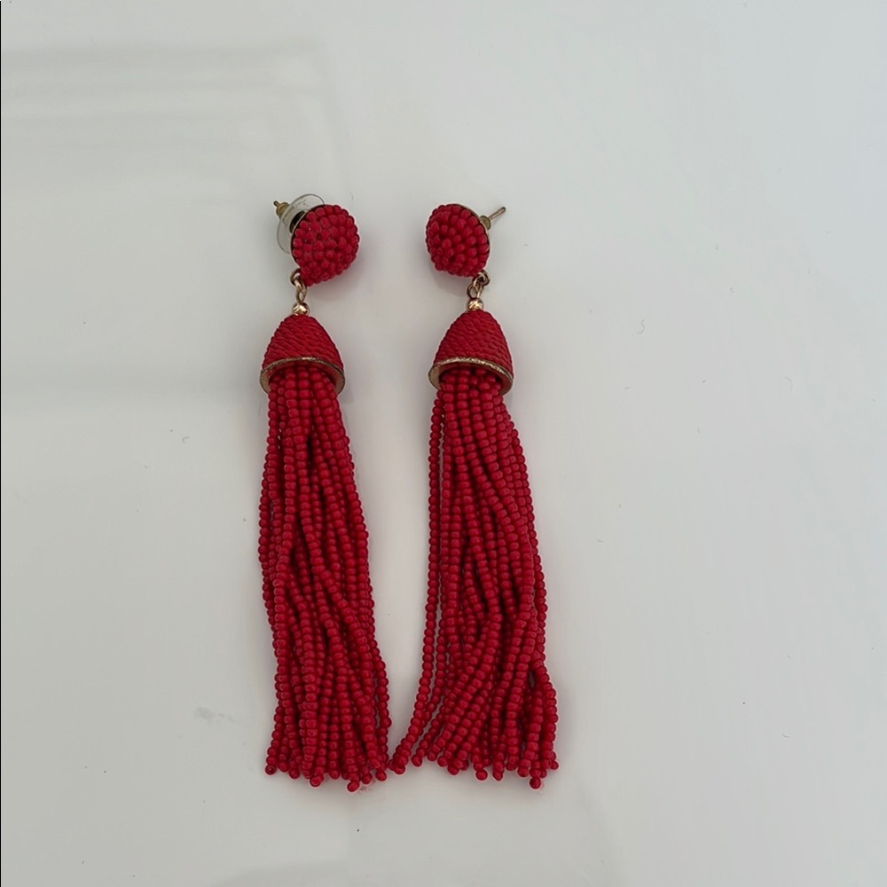 Elegant Red Tassel Earrings